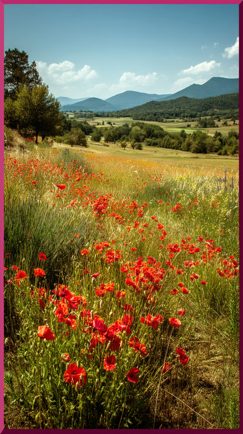 Des coquelicot dans la nature provençale
